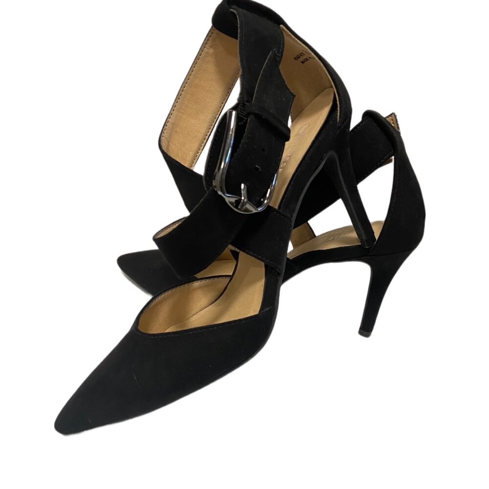 Chinese Laundry Ankle Strap Heels, 3.75" Microsuede, Size 7.5
